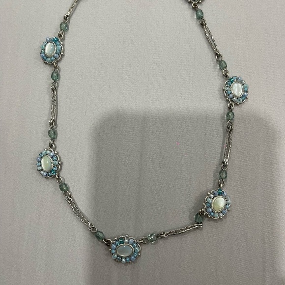 Very nice necklace in silver with blue stones it’s used very good condition - Picture 1 of 2